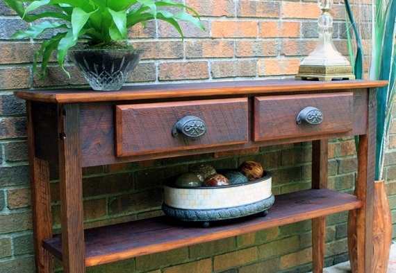 reclaimed wood entry table