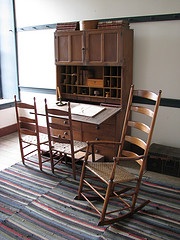 shaker desk and chairs