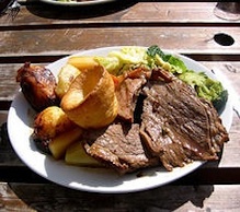 delicious beef roast on a plate