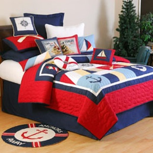 nautical themed bedding with sailboats and anchors