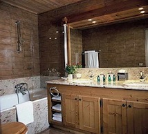 brown rustic bathroom