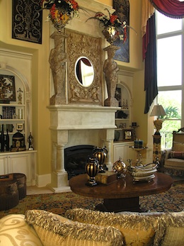 gold french country living room