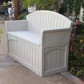 outdoor storage bench, loveseat combination