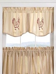 primitive curtains with roosters